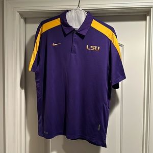 Men’s Nike DriFit Polo LSU Purple Size XL